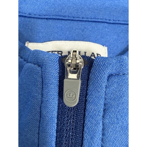 Peter Millar Mens Perth Performance 1/4 Zip Size XL Blue Boca Raton Golf Club - Picture 9 of 13